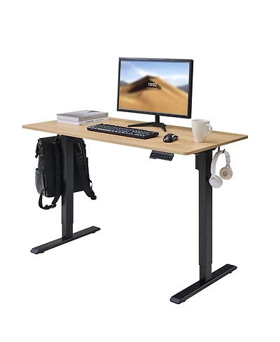 Streamdale Furniture Electric Standing Desk, 24x48 inches Mahogany Top