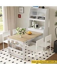 Streamdale Furniture Multifunctional Buffet Hutch with Foldable Dining Table