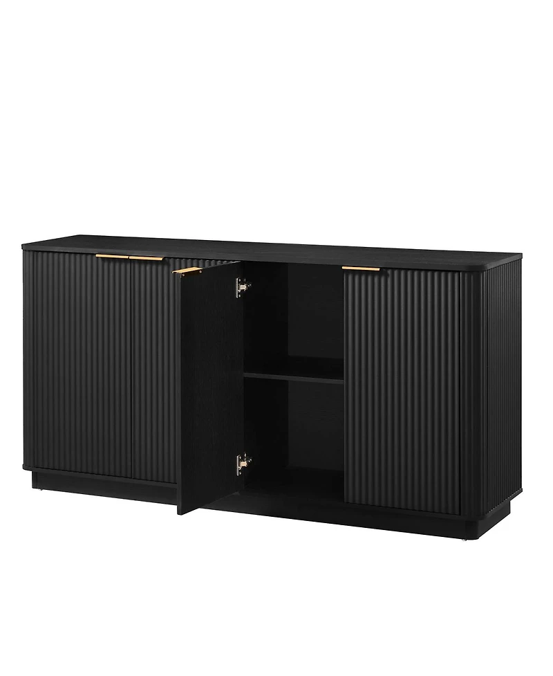 Streamdale Furniture 63 Vertical Stripe Buffet Cabinet/Tv Stand