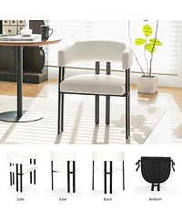 Streamdale Furniture Set of 2 Faux Leather Barrel Dining Chairs