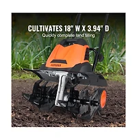 Sugift 12 Amp Electric Tiller 18 in Tilling Width 3.94 in Tilling Depth Cordless Free