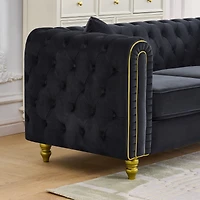 Streamdale Furniture 86" Modern Velvet 3-Seater Loveseat Sofa