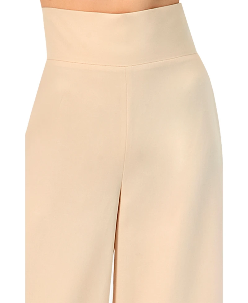 Ivonne Women's Wide-Leg Super Soft Pants with Broad Waistband