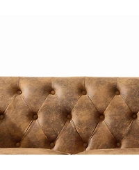 Streamdale Furniture 80" Chesterfield Tech Fabric Sofa, Mid-Century Modern 3-Seater