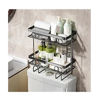 homfan Over The Toilet Storage Shelf, Bathroom Organizer Over Toilet, No Drilling Toilet Shelf Rack and Stand, Space Saver for Small Space