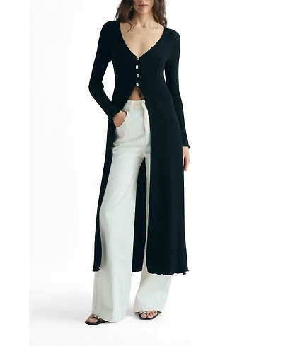 Scalpers Women's Buttons Long Knit Cardigan