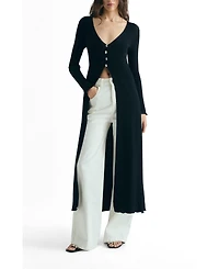 Scalpers Women's Buttons Long Knit Cardigan