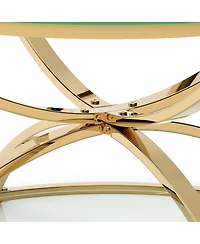 Streamdale Furniture Modern Glass 2-Tier Round Coffee Table