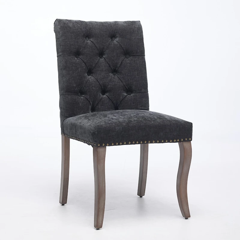 Streamdale Furniture Chenille Tufted Dining Chairs