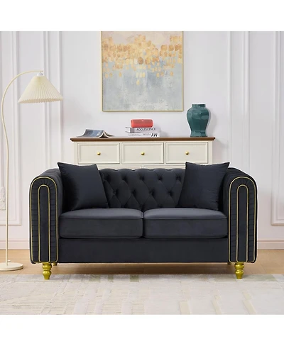 Streamdale Furniture Velvet Loveseat Sofa with Legs