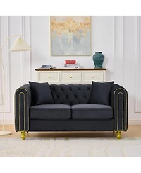 Streamdale Furniture Velvet Loveseat Sofa with Legs