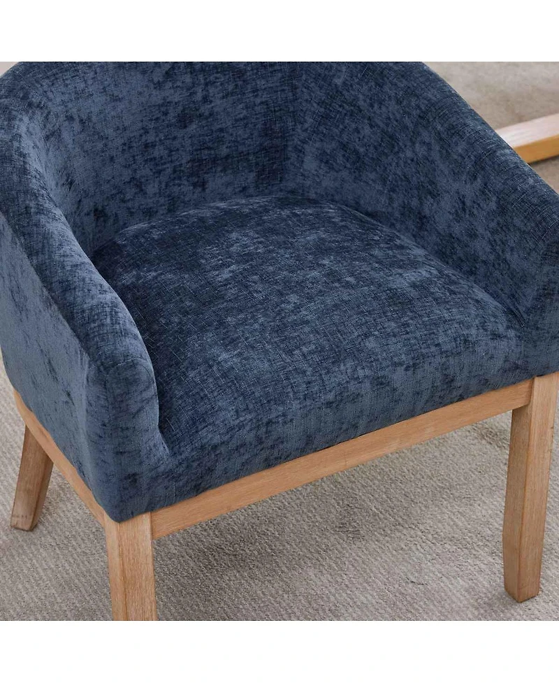 Streamdale Furniture Barrel Dining Chairs with Arms, Farmhouse Chenille