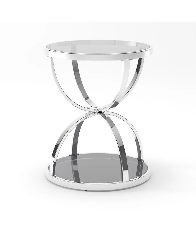 Streamdale Furniture Modern 2-Tier Glass Side Table