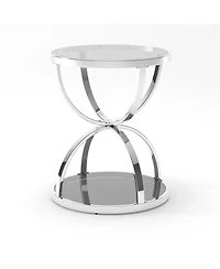 Streamdale Furniture Modern 2-Tier Glass Side Table
