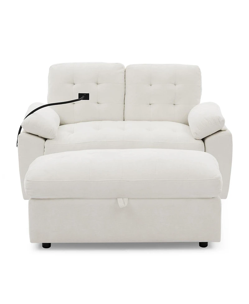 Streamdale Furniture Reclining Sofa with Ottoman and Usb