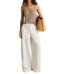 Reiss Women's Linen Wide-Leg Trouser Pants