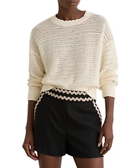 Reiss Women's Linen Wave-Trim Shorts