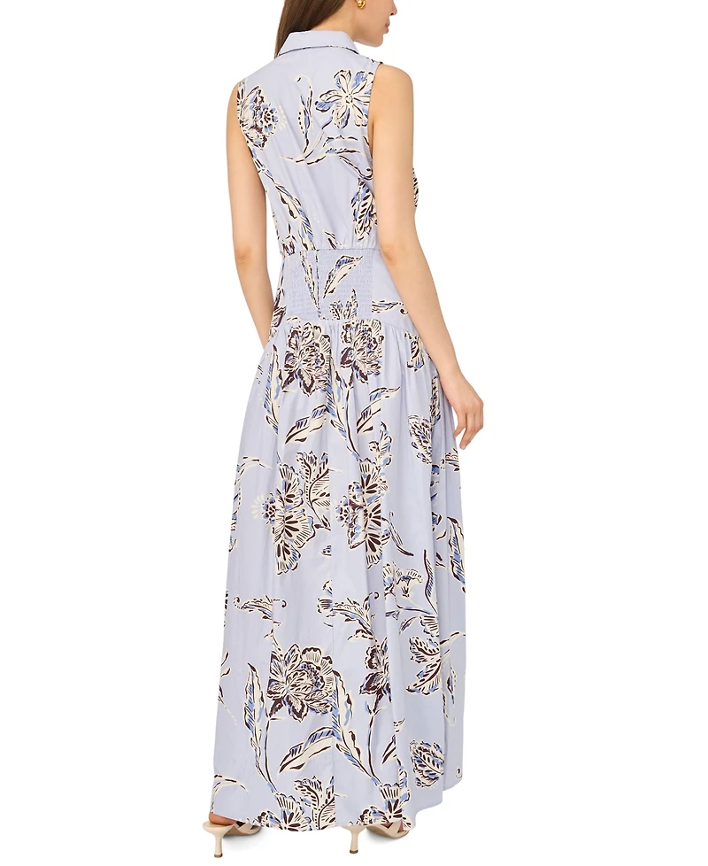 Msk Women's Sleeveless Drop Waist Maxi Dress with Buttons