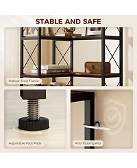 Homcom L-Shaped Bookshelf, 5-Tier Corner Bookcase