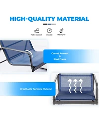 Yiortwo Patio Furniture Set Steel Textilene Sofa Set with Glass Table