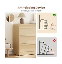 gaomon 6 Drawer Dresser for Bedroom, 47 Inch Wooden Chest of Drawers with Curved Design, Modern Closet Storage Cabinet Living Room