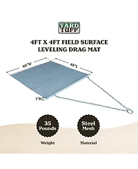 Yard Tuff 44HPDM Atv/Utv 4 x 4 Foot Zinc and Steel Field Surface Leveling Drag Mat