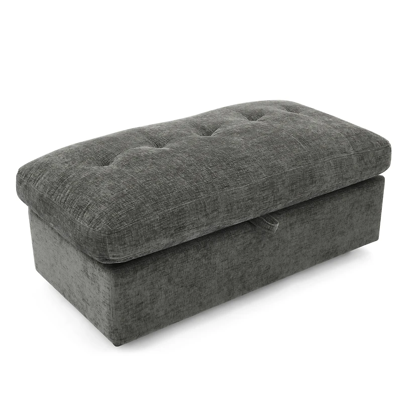 Streamdale Furniture Reclining Sofa with Usb and Storage Ottoman
