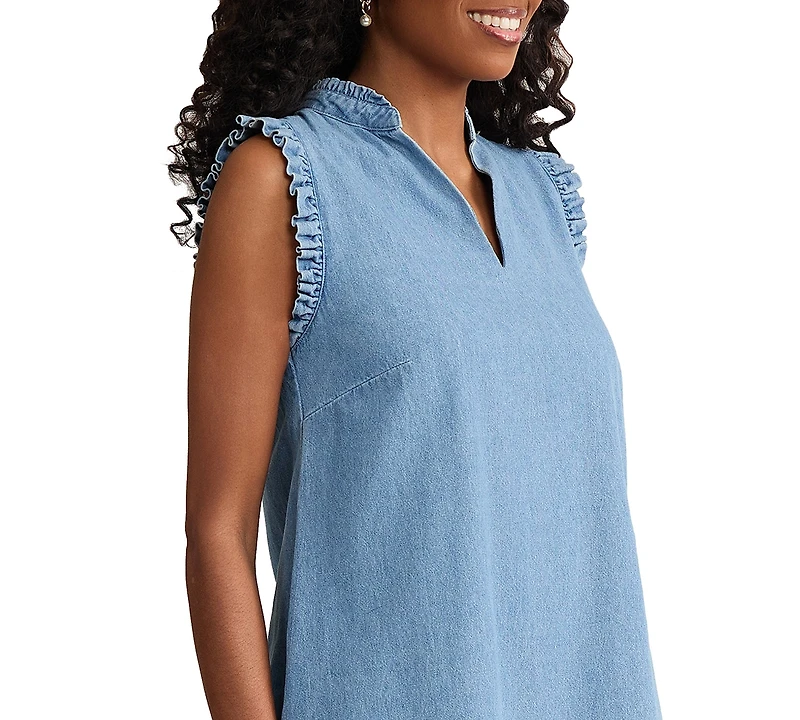 Jones New York Women's Sleeveless V-Neck Trapeze Dress