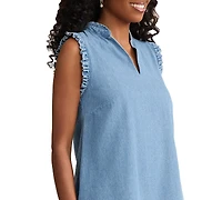 Jones New York Women's Sleeveless V-Neck Trapeze Dress