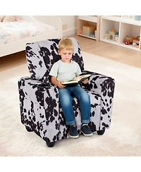 Slickblue Toddler Reclining Chair with Cup Holder, Push Back Kids Armchair Seating