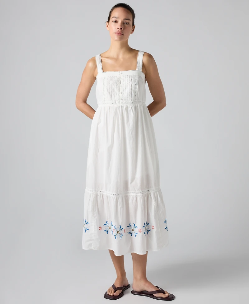 Levi's Women's Mimi Square Neck Tiered Midi Dress