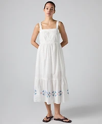 Levi's Women's Mimi Square Neck Tiered Midi Dress
