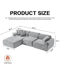 Streamdale Furniture Modular Sectional Sofa Couch, Detachable & Washable, Convertible L-Shape