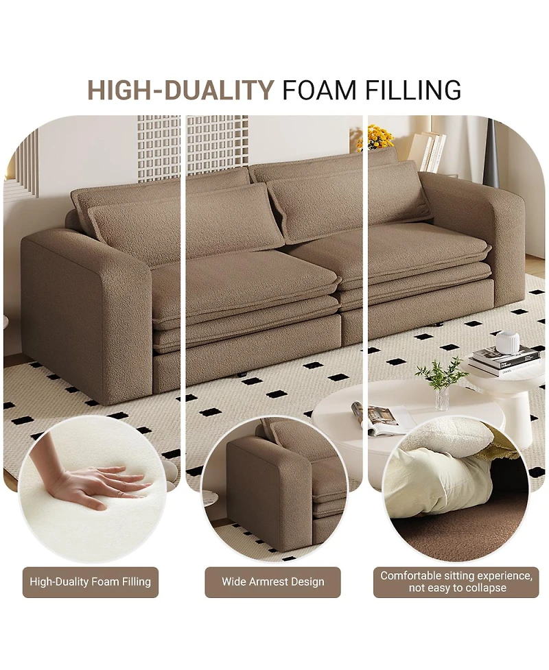 Streamdale Furniture 93" King Size Sleeper Sofa Bed, Pull Out Sofa, 3-in-1 Convertible Chaise Lounge Couch