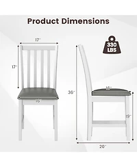 Slickblue Set of 2 Wooden Dining Chairs with Rubber Wood Frame and Comfortable Padded Seat