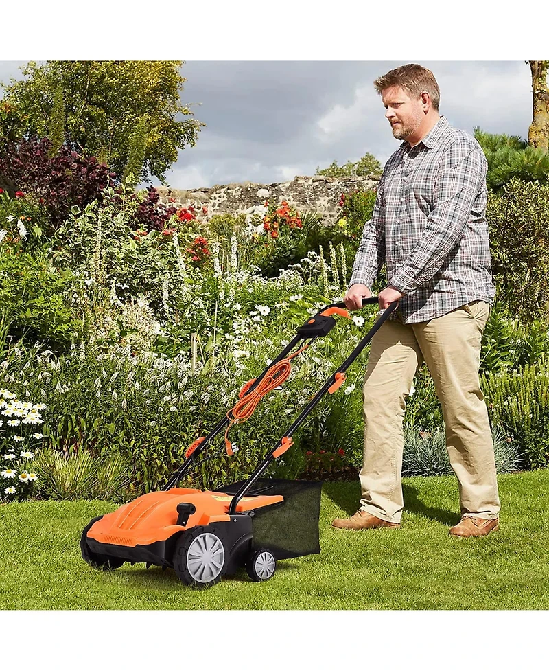Mecale 13 Inch 12 Amp Electric Scarifier with Collection Bag and Removable Blades