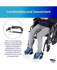 Invacare Wheelchair Legrest Hemi Footrests with Heel Loops, Flip Up Aluminum Footplate and More