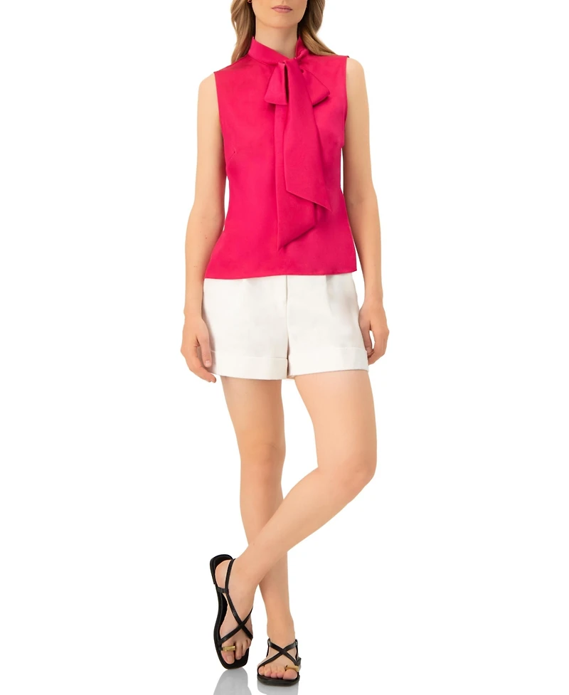 Ivonne Women's Tailored Cotton Single-Button Shorts