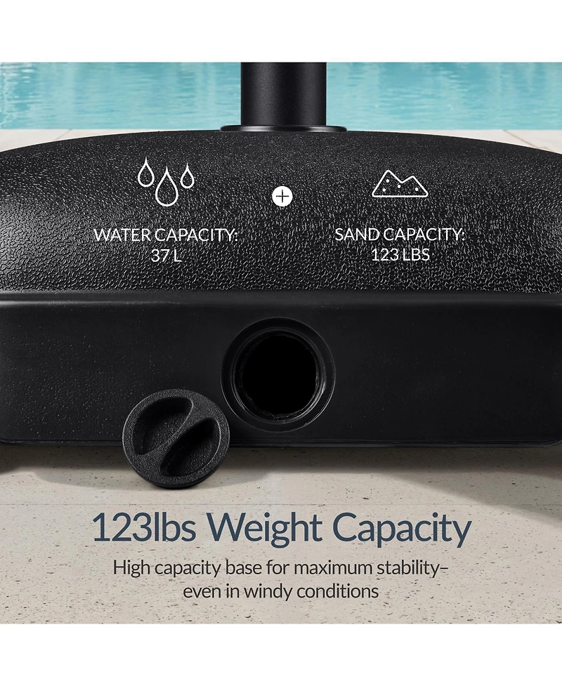 Best Choice Products 123lb Capacity Fillable Mobile Umbrella Base For Patio, Deck, 4 Wheels - Dome Square