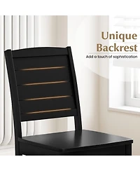 Slickblue Set of 2 Wooden Dining Chairs, Armless Kitchen Chairs with Durable Rubber Wood Legs