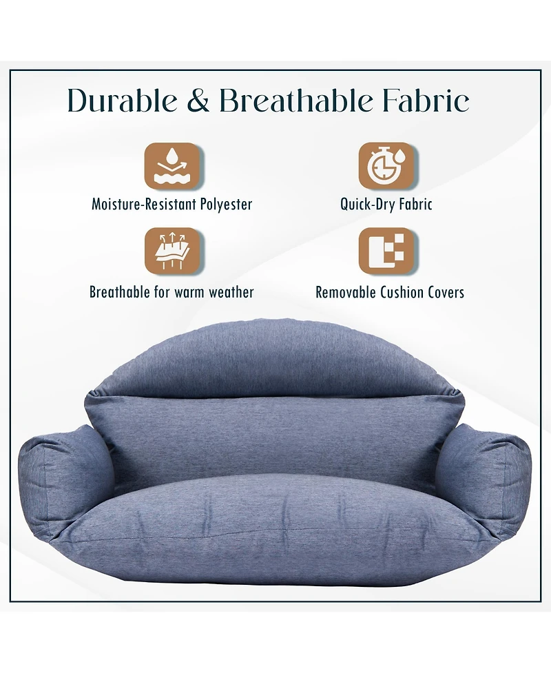 LeisureMod 2-Person Polyester Cushions for Swing Chairs and Hammocks
