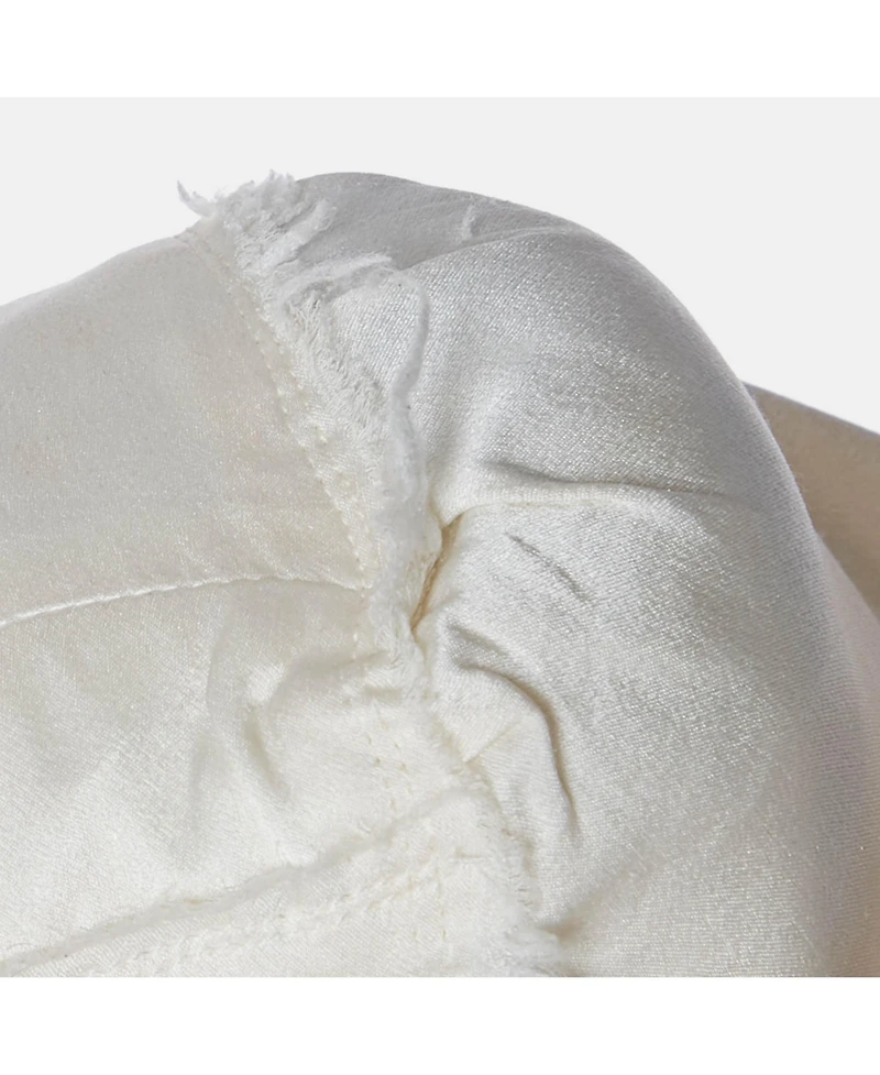 Pre-Owned Balmain Women's Satin Bow Detail Raw Edge Blouse