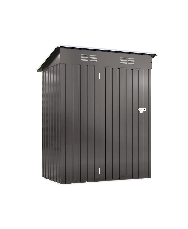 Mondawe 5 x 3 Ft Outdoor Metal Storage Shed with Lockable Door, Compact Garden Tool Shed with Pitched Roof