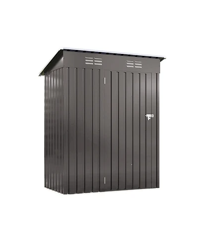 Mondawe 5 x 3 Ft Outdoor Metal Storage Shed with Lockable Door, Compact Garden Tool Shed with Pitched Roof
