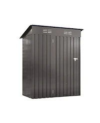 Mondawe 5 x 3 Ft Outdoor Metal Storage Shed with Lockable Door, Compact Garden Tool Shed with Pitched Roof