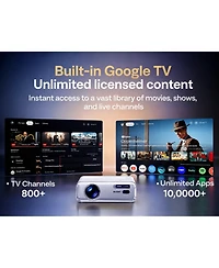 Aurzen Mini Smart Projector with NetfIix Included, Auto Focus and Keystone, 16W DoIby Audio, for Home Theater and Outdoor Use