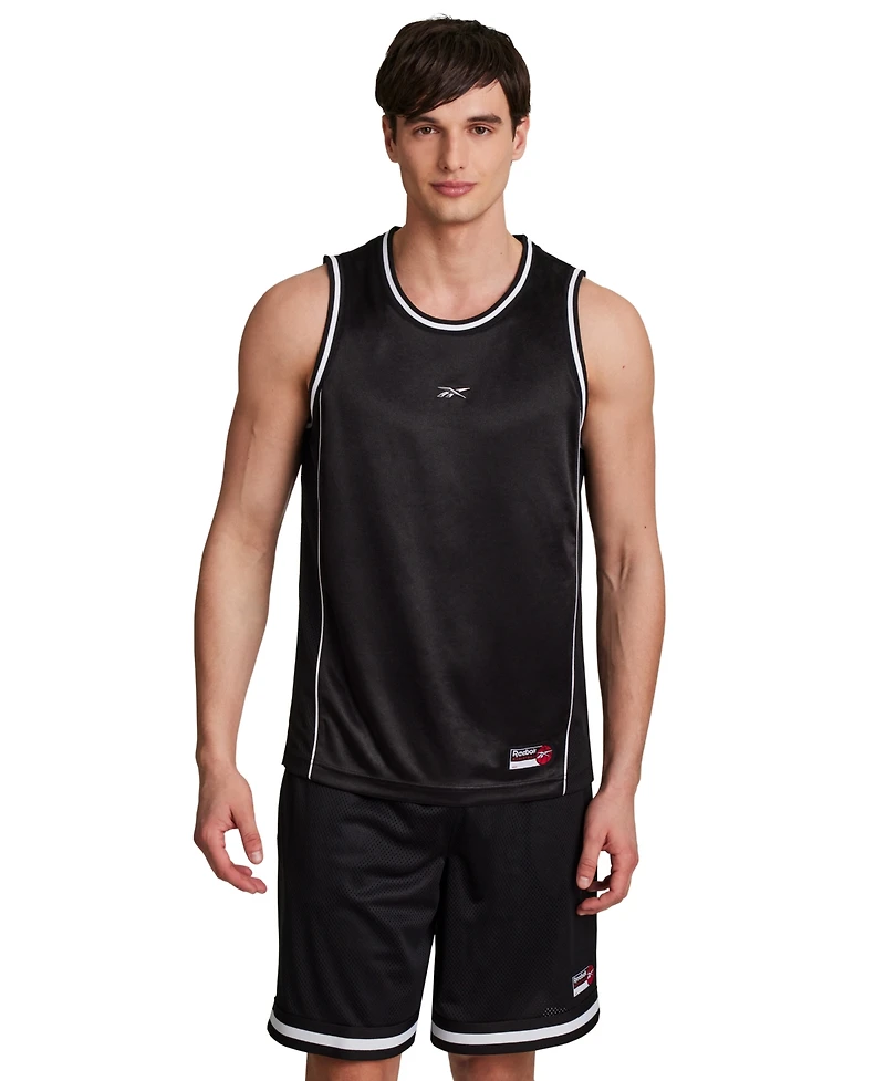 Reebok Men's Polyester Basketball Jock Tag Mesh Tank Top T-shirt