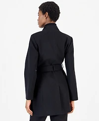 Calvin Klein Women's Wing Collar Belted Wrap Coat
