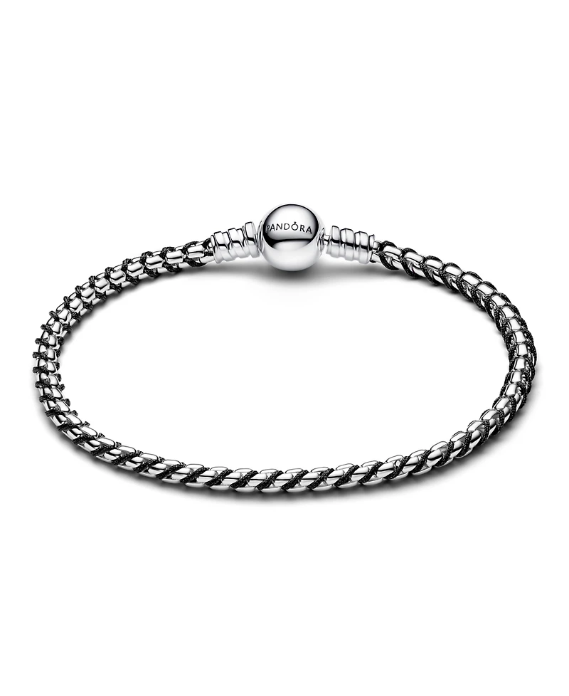Pandora Black Cord Box Chain Bracelet