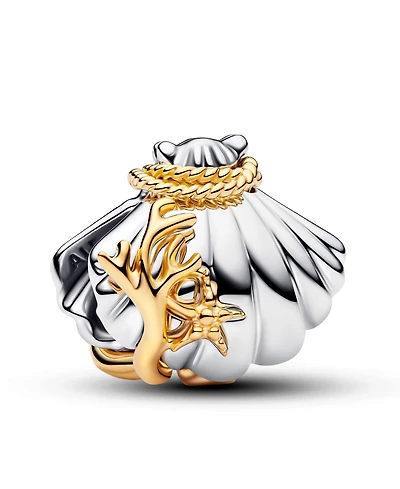 Pandora Disney Princesses Ariel Shell Lab-Grown Diamond Two-Tone Charm